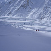 Npal - Everest 1993. Une corde voluant dans la combe ouest 6000m. Photo GMHM